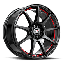 Load image into Gallery viewer, SP-671773242GBRL - Spec-1 SP-67 17X7 5X108 42mm Gloss Black &amp; Red Line - Spec-1 Wheels Canada