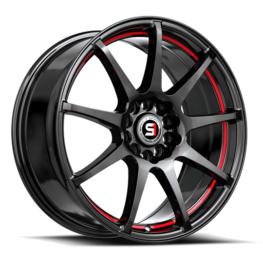 SP-671773642GBRL - Spec-1 SP-67 17X7 5X112 42mm Gloss Black & Red Line - Spec-1 Wheels Canada