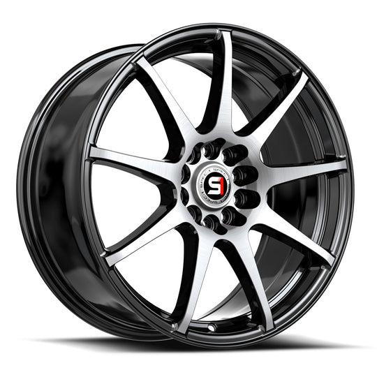 SP-671883838BM - Spec-1 SP-67 18X8 5X114.3 / 5X120.65 38mm Gloss Black & Machined - Spec-1 Wheels Canada