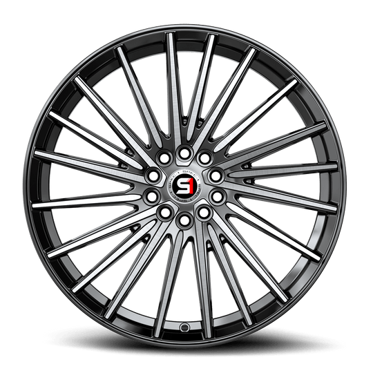 SP-681883638BM - Spec-1 SP-68 18X8 5X112 38mm Gloss Black & Machined - Spec-1 Wheels Canada
