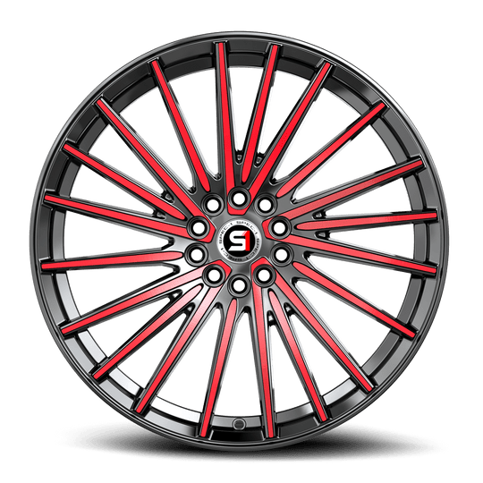 SP-6817753842BMR - Spec-1 SP-68 17X7.5 5X114.3 42mm Gloss Black & Red Machined - Spec-1 Wheels Canada