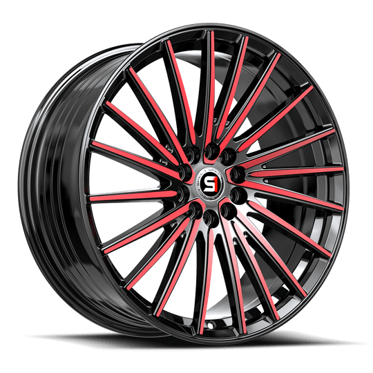 SP-6817753842BMR - Spec-1 SP-68 17X7.5 5X114.3 42mm Gloss Black & Red Machined - Spec-1 Wheels Canada