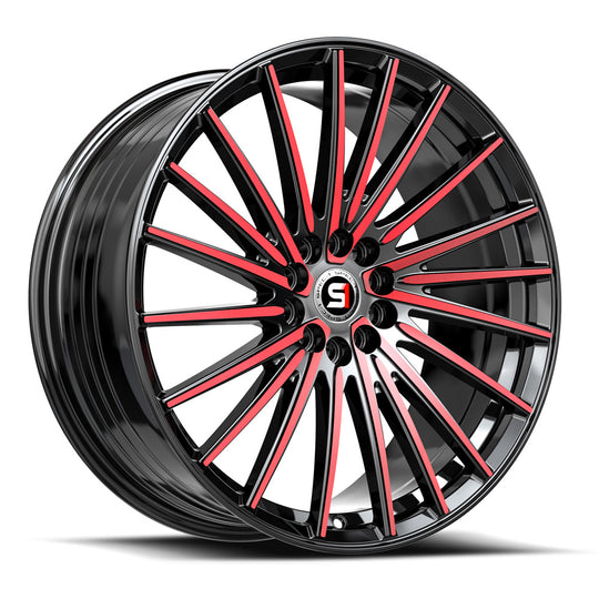 SP-6817753642BMR - Spec-1 SP-68 17X7.5 5X114.3 / 5X112 42mm Gloss Black & Red Machined - Spec-1 Wheels Canada