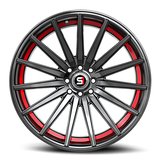 SP-6920853838GBRU - Spec-1 SP-69 20X8.5 5X114.3 38mm Gloss Black & Red Undercut - Spec-1 Wheels Canada