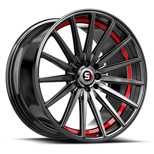 SP-6920853838GBRU - Spec-1 SP-69 20X8.5 5X114.3 38mm Gloss Black & Red Undercut - Spec-1 Wheels Canada
