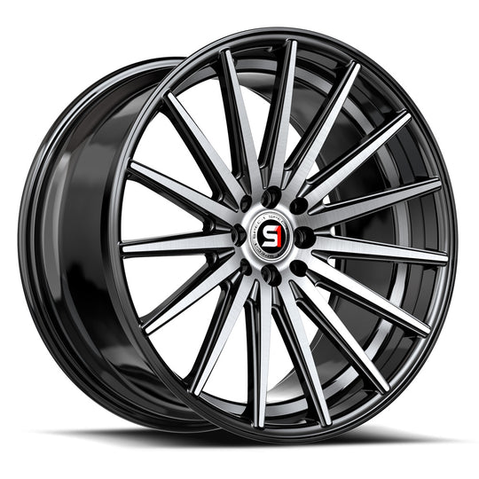 SP-6917753542BMU - Spec-1 SP-69 17X7.5 5X114.3 / 5X110 42mm Gloss Black & Machined & Undercut - Spec-1 Wheels Canada