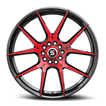 Load image into Gallery viewer, SP-7120852338BMR - Spec-1 SP-71 20X8.5 5X100 38mm Gloss Black &amp; Red Machined - Spec-1 Wheels Canada