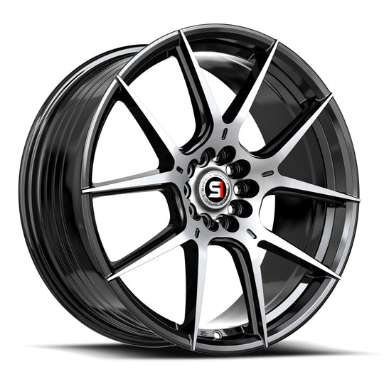 SP-711783242BM - Spec-1 SP-71 17X8 5X114.3 / 5X108 42mm Gloss Black & Machined - Spec-1 Wheels Canada