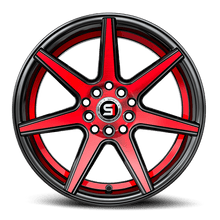 Charger l'image dans la galerie, SP-731882338BMRU - Spec-1 SP-73 18X8 5X100 38mm Gloss Black Red Machined &amp; Undercut - Spec-1 Wheels Canada