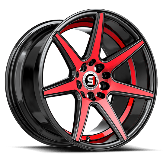 SP-7317753642BMRU - Spec-1 SP-73 17X7.5 5X112 42mm Gloss Black Red Machined & Undercut - Spec-1 Wheels Canada