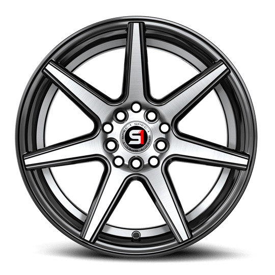 SP-731883538BMU - Spec-1 SP-73 18X8 5X110 38mm Gloss Black & Machined & Undercut - Spec-1 Wheels Canada