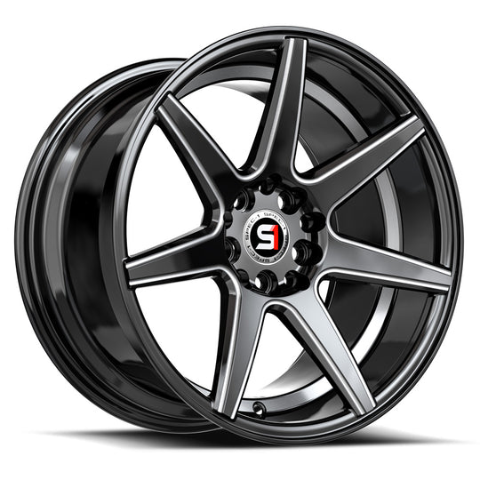 SP-7317752842GBMU - Spec-1 SP-73 17X7.5 5X114.3 / 5X105 42mm Gloss Black Milled & Undercut - Spec-1 Wheels Canada