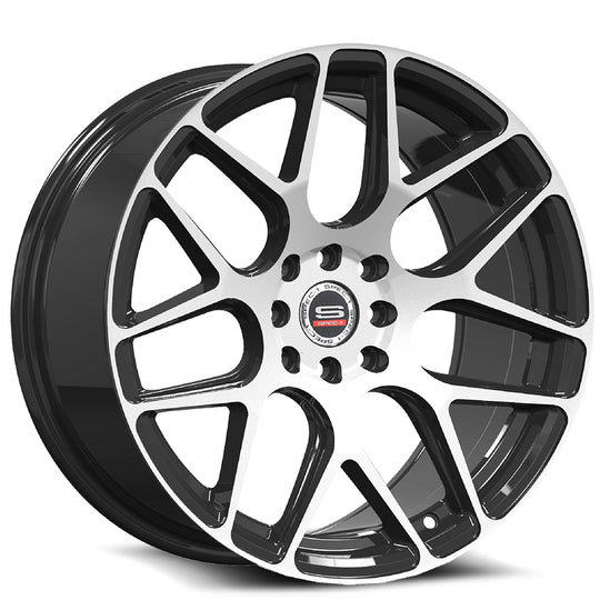 SP471785930GBM - Spec-1 SP-47 17X8.5 4X100 / 4X114.3 30mm Gloss Black & Machined - Spec-1 Wheels Canada