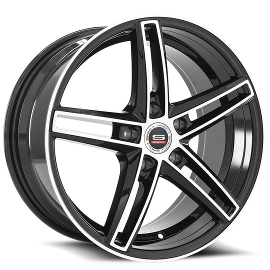 SP4917751635GBM - Spec-1 SP-49 17X7.5 5X114.3 35mm Gloss Black & Machined - Spec-1 Wheels Canada