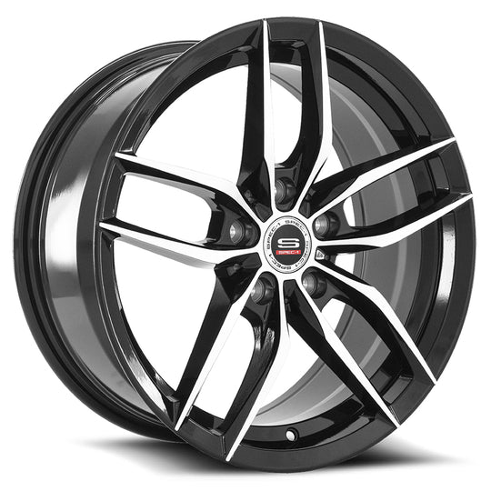 SP5017751638GBM - Spec-1 SP-50 17X7.5 5X114.3 38mm Gloss Black & Machined - Spec-1 Wheels Canada
