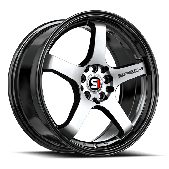 SPT-3119852338BM - Spec-1 SPT-31 19X8.5 5X100 38mm Gloss Black & Machined - Spec-1 Wheels Canada