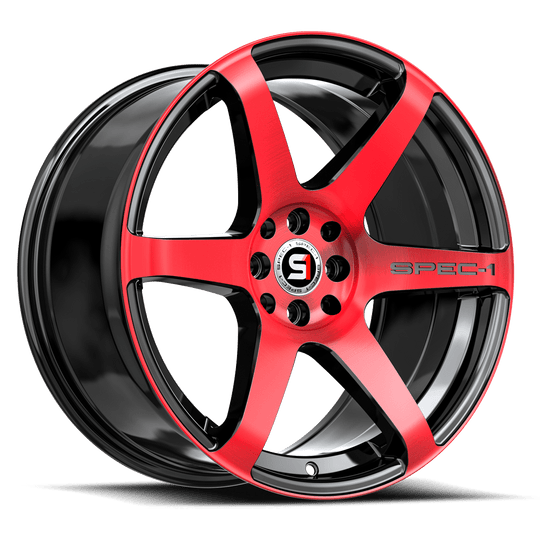 SPT-321883834BMR - Spec-1 SPT-32 18X8 5X114.3 34mm Gloss Black & Red Machined - Spec-1 Wheels Canada