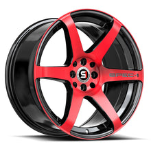 Charger l'image dans la galerie, SPT-32189BL38BMR - Spec-1 SPT-32 18X9 Blank 4X/5X 38mm Gloss Black &amp; Red Machined - Spec-1 Wheels Canada