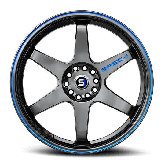SPT-3318853638GBBL - Spec-1 SPT-33 18X8.5 5X112 38mm Gloss Black & Blue Line - Spec-1 Wheels Canada