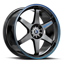 Load image into Gallery viewer, SPT-331783238GBBL - Spec-1 SPT-33 17X8 5X108 38mm Gloss Black &amp; Blue Line - Spec-1 Wheels Canada