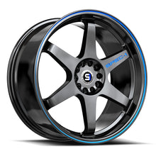 Load image into Gallery viewer, SPT-3318105BL-8GBBL - Spec-1 SPT-33 18X10.5 Blank 4X/5X -8mm Gloss Black &amp; Blue Line - Spec-1 Wheels Canada