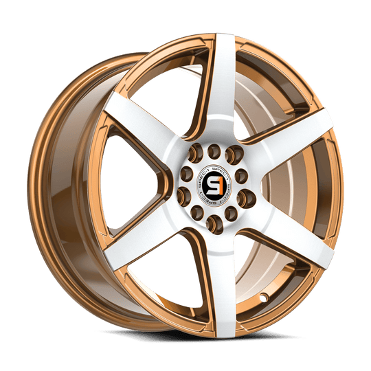 SPT-341672330GGM - Spec-1 SPT-34 16X7 5X100 30mm Gold & Machined - Spec-1 Wheels Canada
