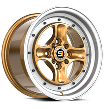 Load image into Gallery viewer, SPT-35158925GML - Spec-1 SPT-35 15X8 4X100 / 4X114.3 25mm Gold &amp; Machined Lip - Spec-1 Wheels Canada