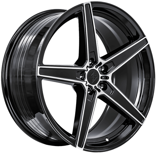 SS462095352 - Sentali Street SS4 20X9 5X127 35mm Gloss Black Machined - Sentali Street Wheels Canada