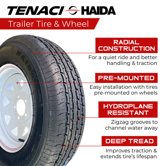 TSW15HDT 225/75R15 Tenaci HD825 Trailer Tire on 15X6 6X139.7/6X5.5 Wheel Rim