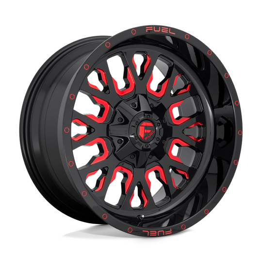 D61220908257 - Fuel Off-Road D612 Stroke 20X9 8X165.1 20mm Gloss Black Red Tinted Clear - Fuel Off-Road Wheels Canada