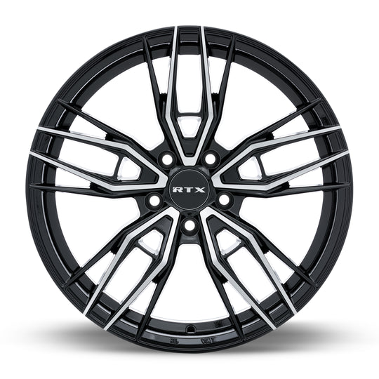 83047 - RTX Scepter 17X7.5 5X114.3 40mm Gloss Black Machined - RTX Wheels Canada