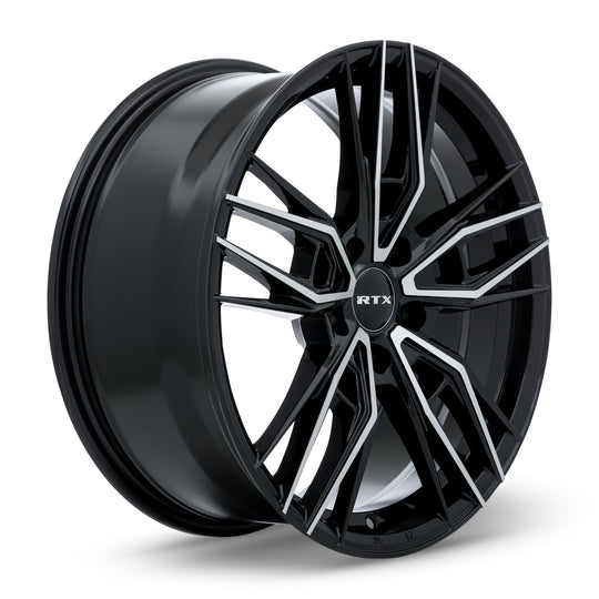 83047 - RTX Scepter 17X7.5 5X114.3 40mm Gloss Black Machined - RTX Wheels Canada