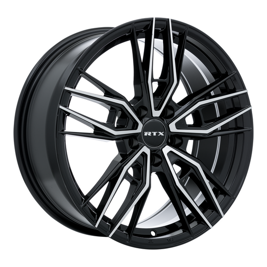 83047 - RTX Scepter 17X7.5 5X114.3 40mm Gloss Black Machined - RTX Wheels Canada