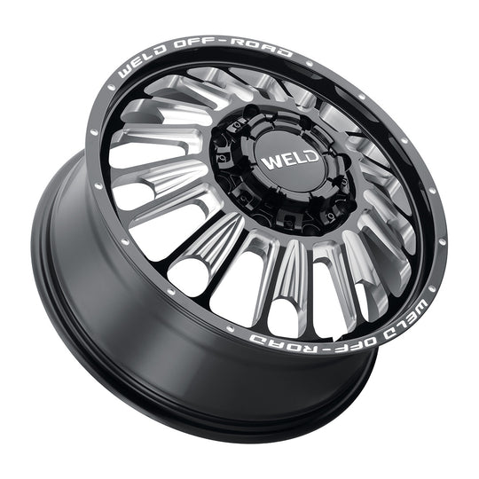 W12108292890 - WELD Off-Road Scorch Dually Front 20X8.25 8X200 +108mm Gloss Black Milled - WELD Off-Road Wheels Canada