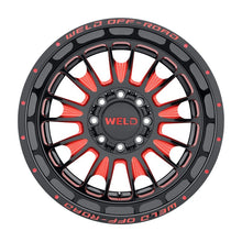 Load image into Gallery viewer, W12200018601 - WELD Off-Road Scorch 20X10 8X180 +13mm Gloss Black Milled Red - WELD Off-Road Wheels Canada