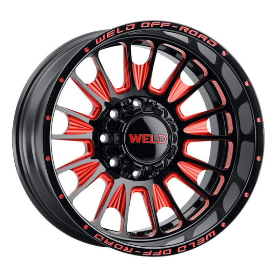 W12122017476 - WELD Off-Road Scorch 22X12 8X170 -44mm Gloss Black Milled - WELD Off-Road Wheels Canada