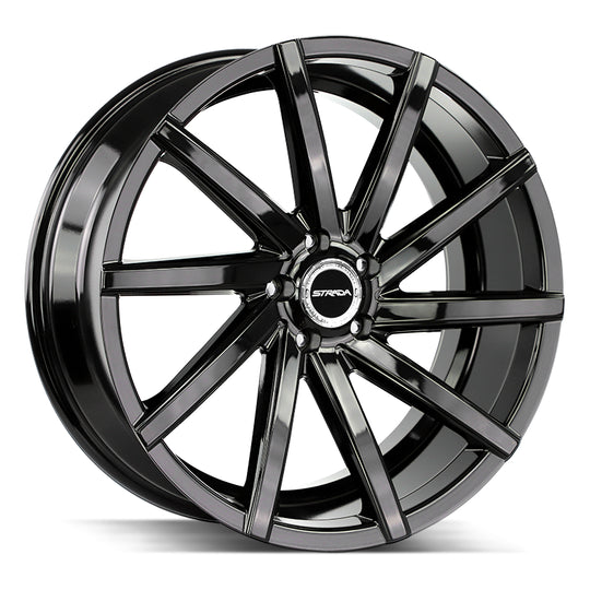 S41050835GB - Strada S41 Sega 20X8.5 5X108 35mm All Gloss Black - Strada Wheels Canada