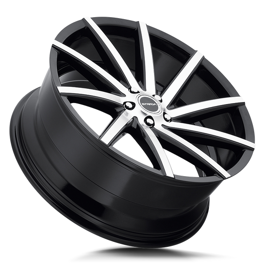 S41050840GBM - Strada S41 Sega 20X8.5 5x108 40mm Gloss Black Machined - Strada Wheels Canada