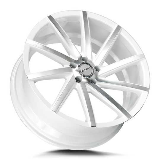 S41051235WM - Strada S41 Sega 20X8.5 5X112 35mm White Machined - Strada Wheels Canada