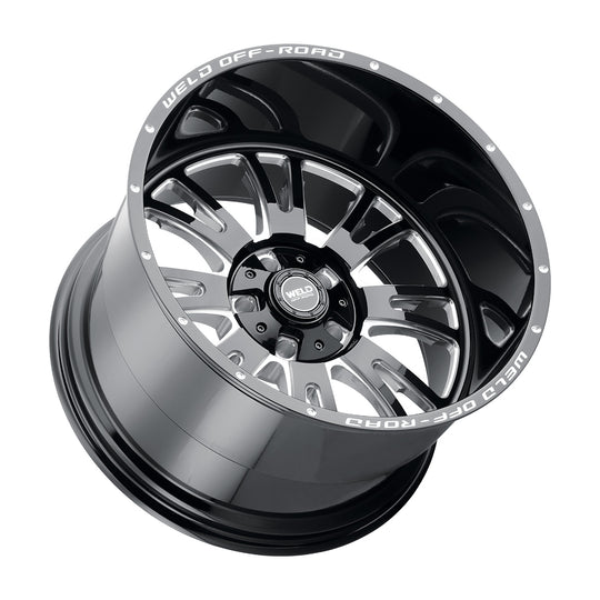 W15809018575 - WELD Off-Road Slingblade 20X9 8X180 +20mm Gloss Black Milled - WELD Off-Road Wheels Canada