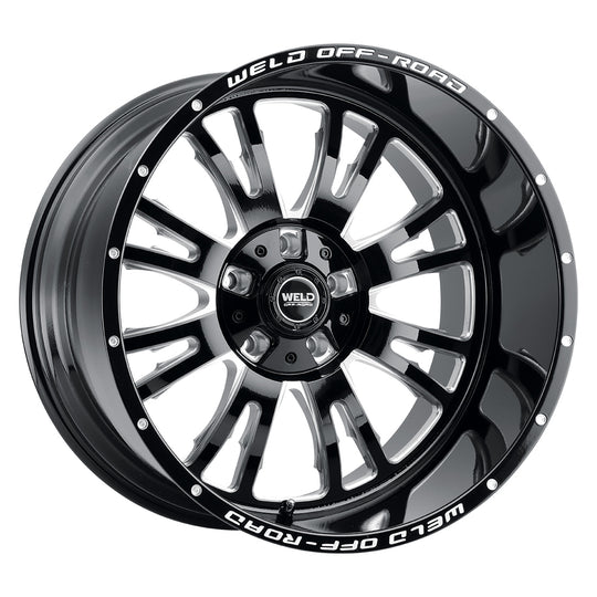 W15809070575 - WELD Off-Road Slingblade 20X9 5X139.7 / 5X150 20mm Gloss Black Milled - WELD Off-Road Wheels Canada