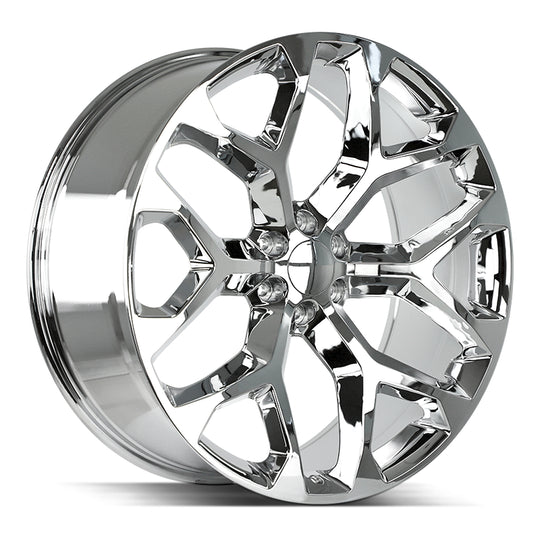 R176-263931 - Strada OE Replica R176 Snowflake 22X9 6x139.7 31mm Chrome - Strada OE Replica Wheels Canada