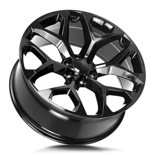 R176-063924GB - Strada OE Replica R176 Snowflake 20X9 6X139.7 24mm All Gloss Black - Strada OE Replica Wheels Canada