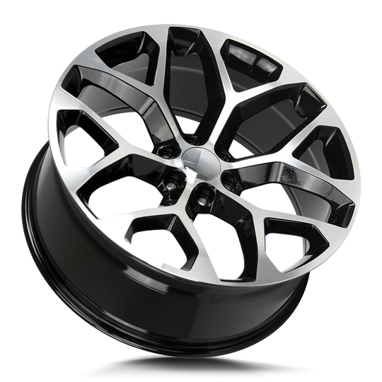 R176-063924GBM - Strada OE Replica R176 Snowflake 20X9 6X139.7 24mm Gloss Black Machined - Strada OE Replica Wheels Canada