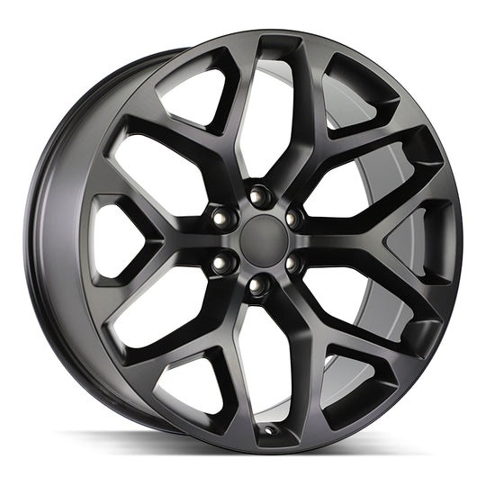 R176-263931SB - Strada OE Replica R176 Snowflake 22X9 6x139.7 31mm Flat Black - Strada OE Replica Wheels Canada