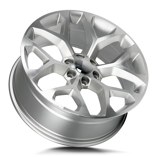 R176-063924SM - Strada OE Replica R176 Snowflake 20X9 6X139.7 24mm Silver Machined - Strada OE Replica Wheels Canada