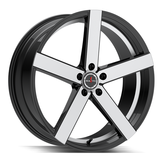 G0108551435GBM - Ignite G01 Spark 20X8.5 5X114.3 35mm Gloss Black Machined - Ignite Wheels Canada