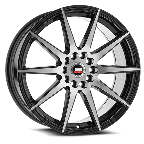 SP-5118802338BM - Spec-1 SP-51 18X8 5X100 38mm Gloss Black & Machined - Spec-1 Wheels Canada