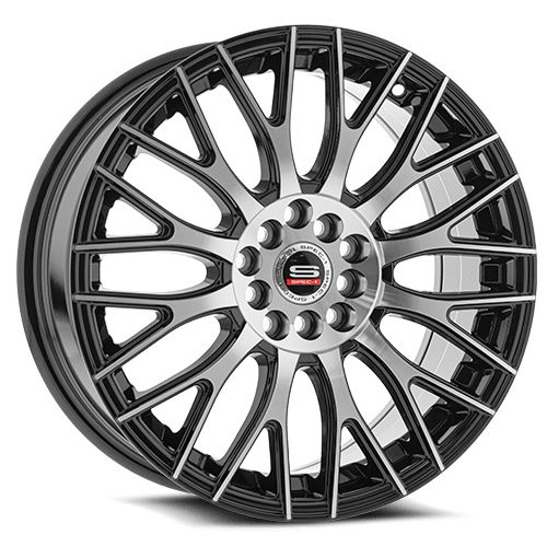 SP-5518803638BM - Spec-1 Racing SP-55 18X8 5X112 ET 38MM Gloss Black & Machined - Spec-1 Racing Wheels Canada