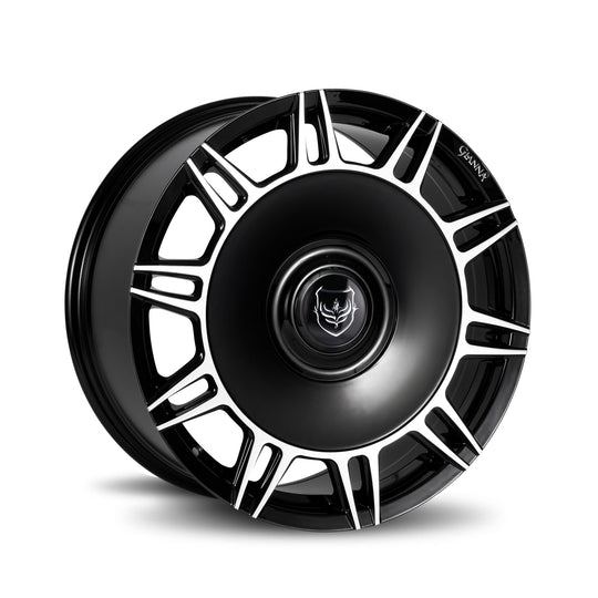 SPL-2090BLNK2573BMF - Gianna Splendido 20X9 Blank 25mm Gloss Black Machine Lip - Gianna Wheels Canada